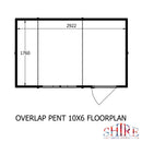 Overlap 10'x6' Single Door Pent