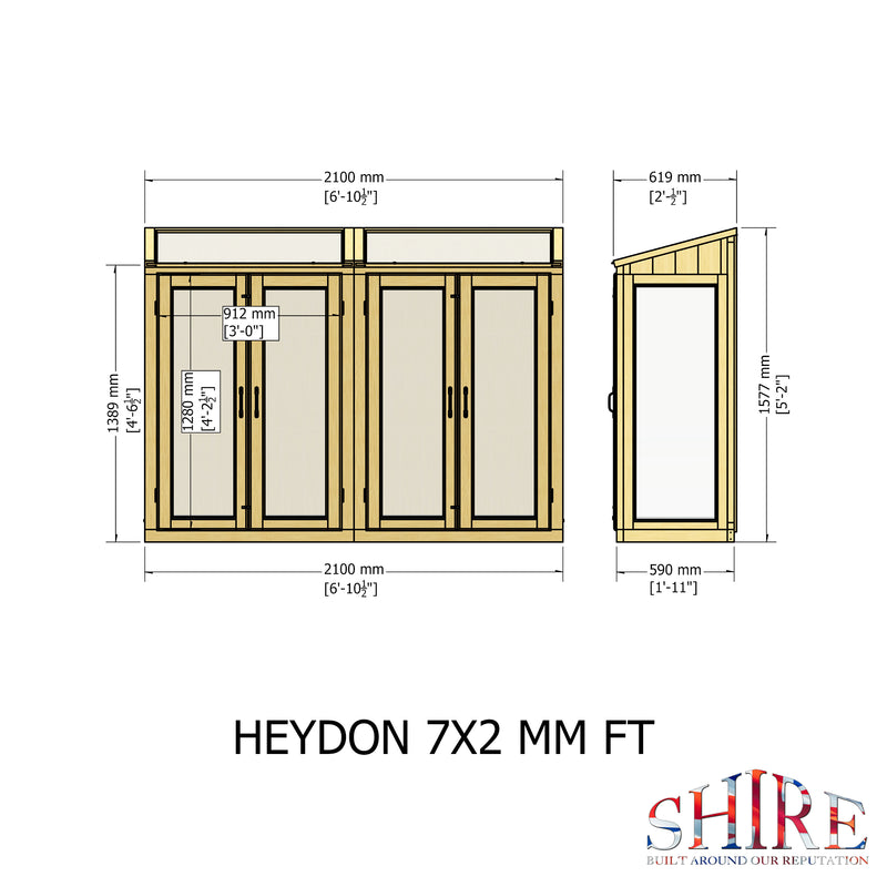 Heydon Greenhouse 7'x2'