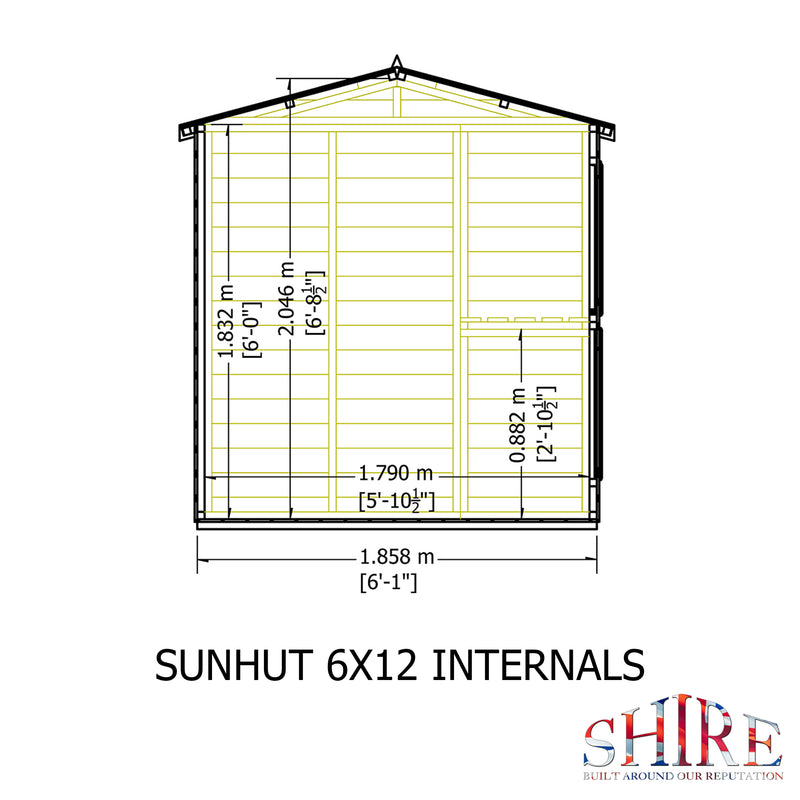Sun Hut Potting Shed 6'x12'