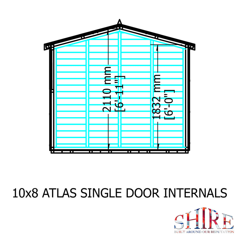 Goodwood Atlas (10' x 8') Professional Tongue and Groove Apex Shed
