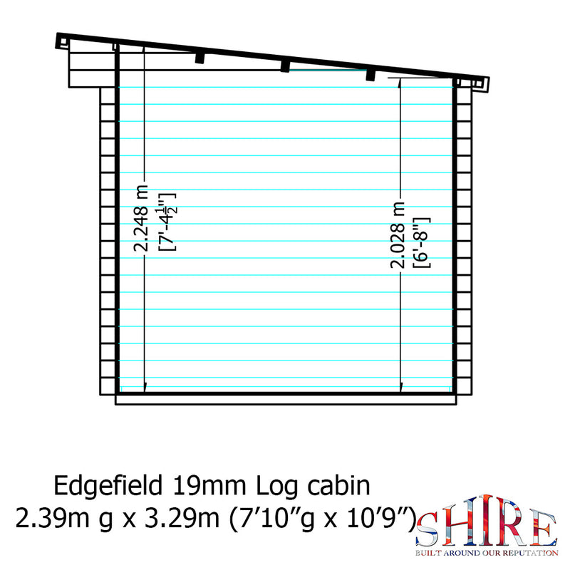 Edgefield Log Cabin in 19mm Logs - 2 Sizes Available