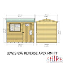 Lewis (8' x 6') T&G Reverse Apex Shed