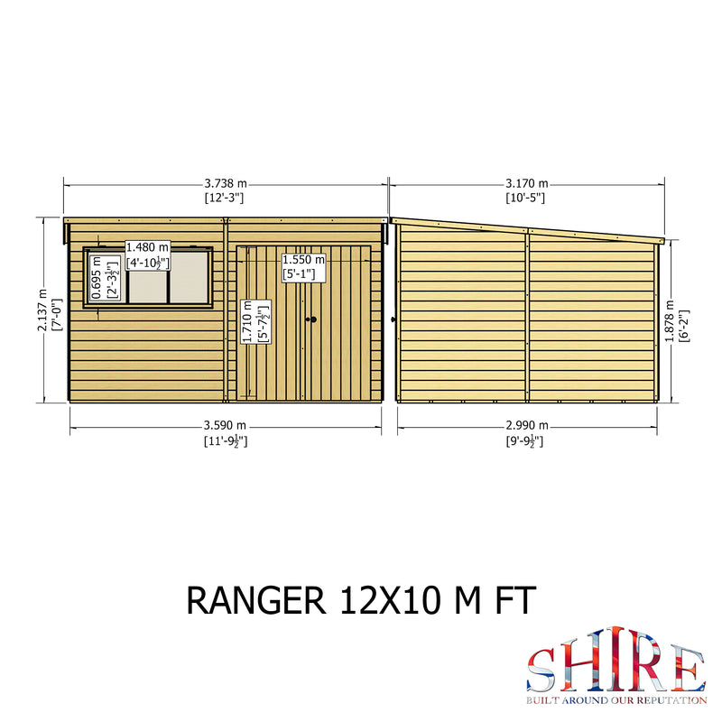 Ranger (12' x 10') Professional Storage Shed