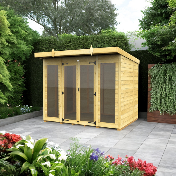 Sheds DIY - Full Height Window Pent Summerhouse - 5ft Deep - Various Size Variations Available