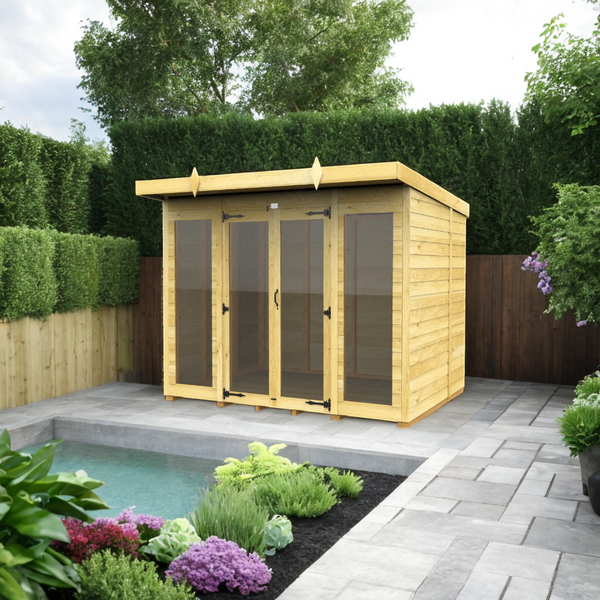 Sheds DIY - Full Height Window Pent Summerhouse - 6ft Deep - Various Size Variations Available