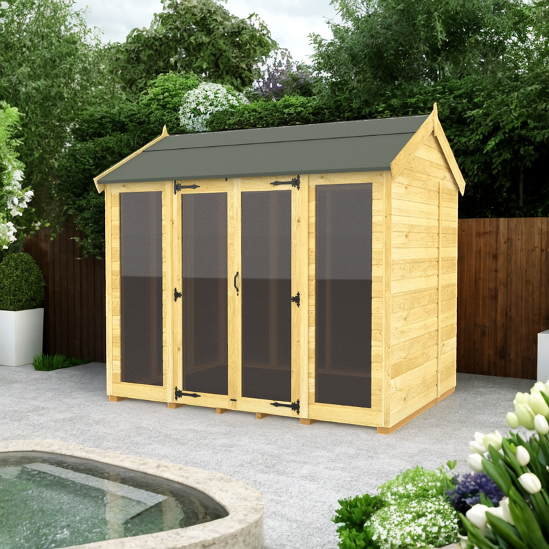 Sheds DIY - Full Height Window Apex Summerhouse - 5ft Deep - Various Size Variations Available