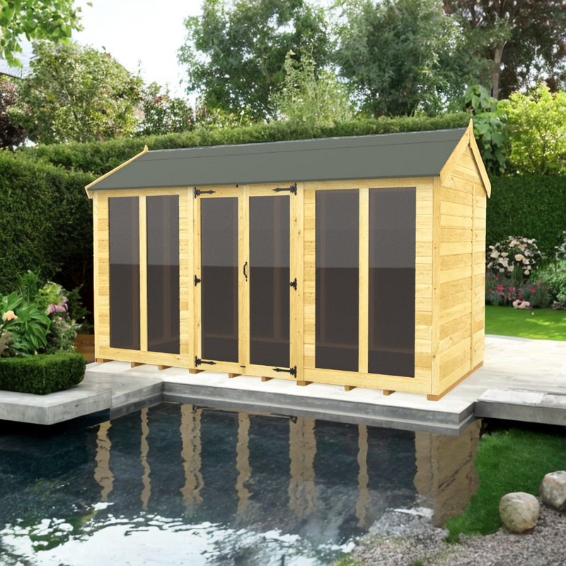 Sheds DIY - Full Height Window Apex Summerhouse - 5ft Deep - Various Size Variations Available
