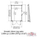 Emneth Log Cabin in 19mm Logs - 3 Sizes Available