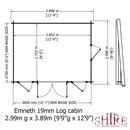 Emneth Log Cabin in 19mm Logs - 3 Sizes Available