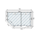 Corner Lodge Plus Log Cabin 16' x 9G' (5000G x 3000mm) - With Side Storage