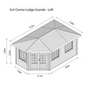 Corner Lodge Grande Log Cabin 16' x 9G' (5000G x 3000mm)