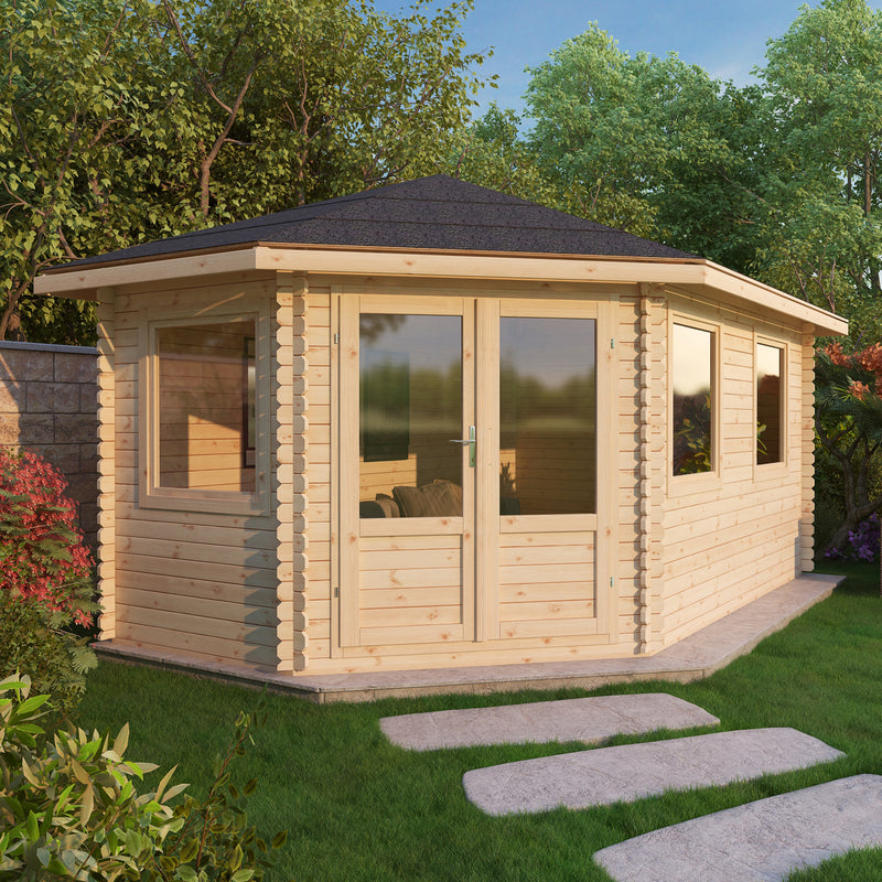 Corner Lodge Grande Log Cabin 16' x 9G' (5000G x 3000mm)