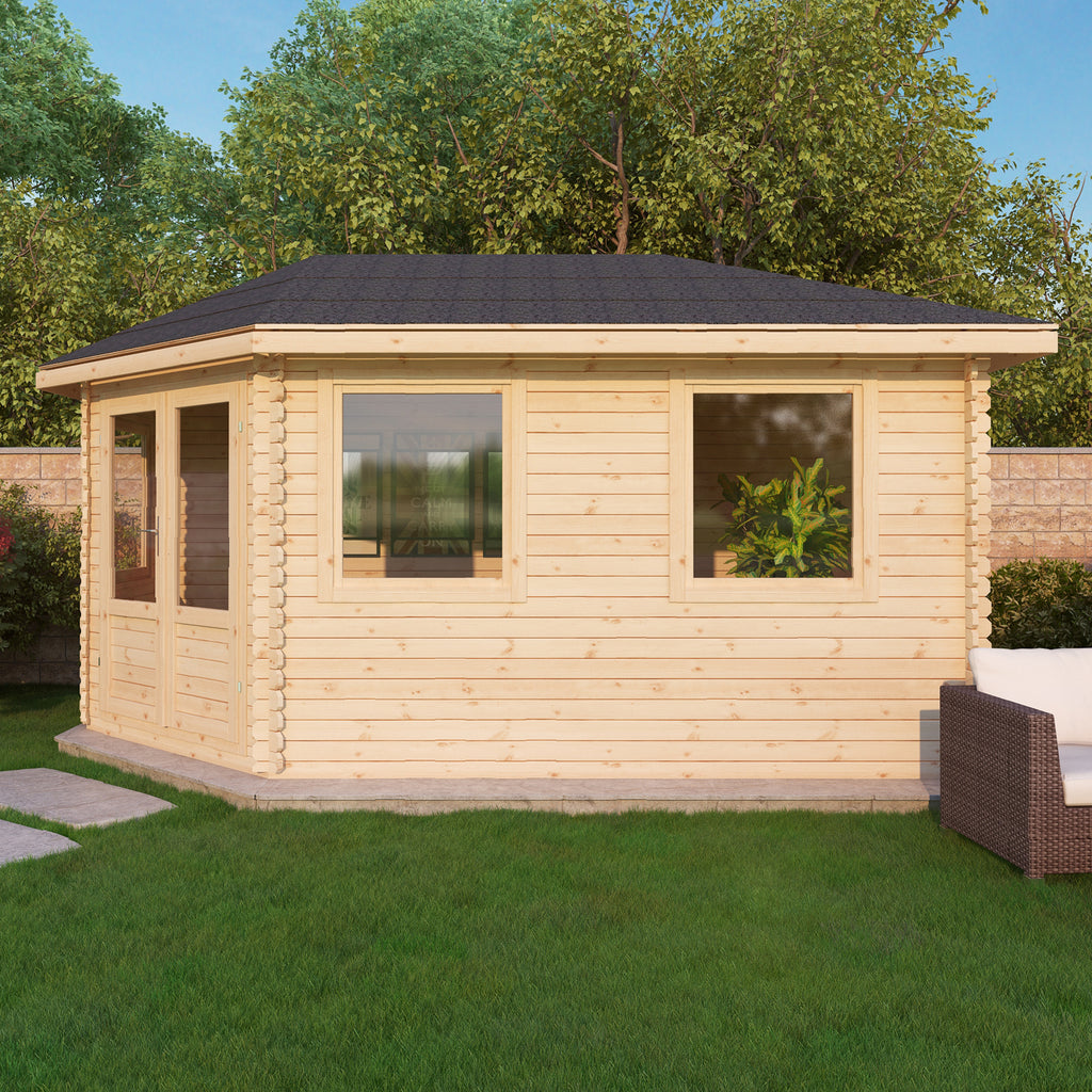 Corner Lodge Grande Log Cabin 16' x 9G' (5000G x 3000mm) – Norfolk Sheds