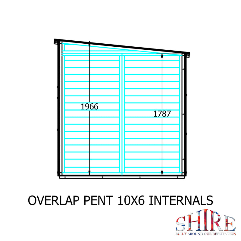 Overlap 10'x6' Single Door Pent