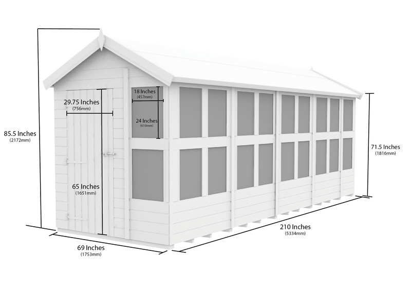 Sheds DIY - 6'x18' Apex Potting Shed