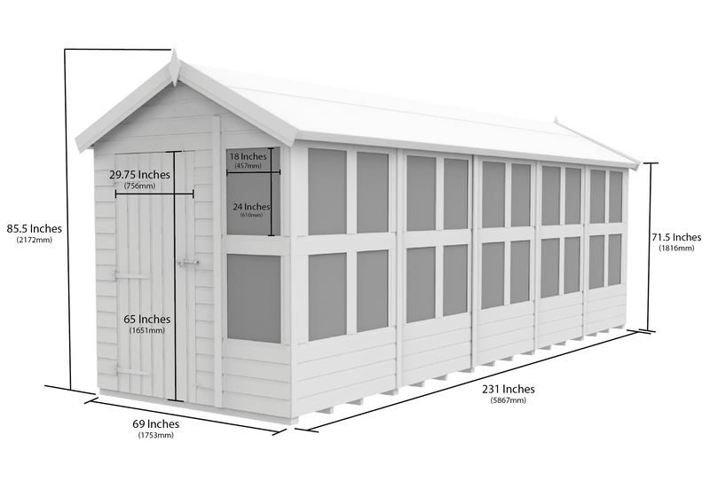 Sheds DIY - 6'x20' Apex Potting Shed
