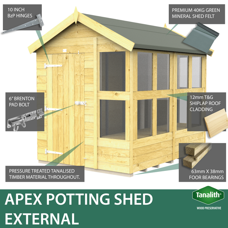 Sheds DIY - 6'x20' Apex Potting Shed