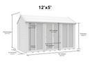 Sheds DIY - Full Height Window Apex Summerhouse - 5ft Deep - Various Size Variations Available