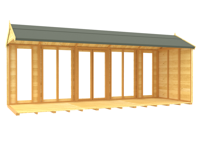 Sheds DIY - Full Height Window Apex Summerhouse - 5ft Deep - Various Size Variations Available