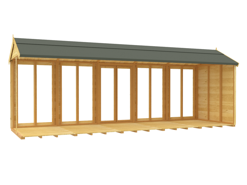 Sheds DIY - Full Height Window Apex Summerhouse - 5ft Deep - Various Size Variations Available