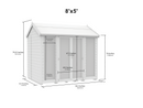 Sheds DIY - Full Height Window Apex Summerhouse - 5ft Deep - Various Size Variations Available