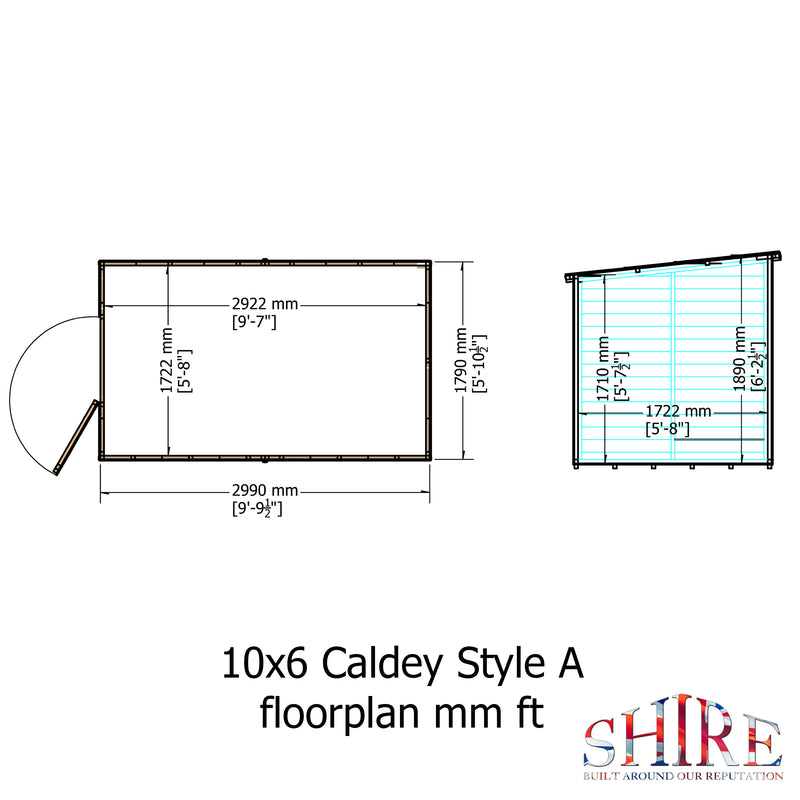 Caldey (10' x 6') Professional Storage Shed