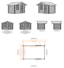 Woodlands Bespoke Carrington Log Cabin 12G x 8' in 44mm Logs - Factory Second