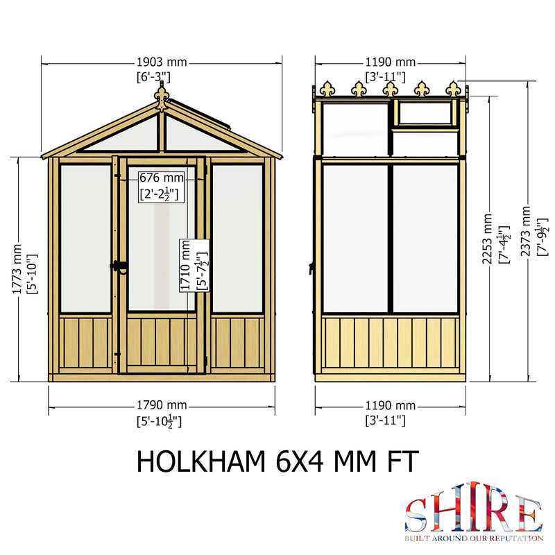 Holkham Greenhouse 6'x4'