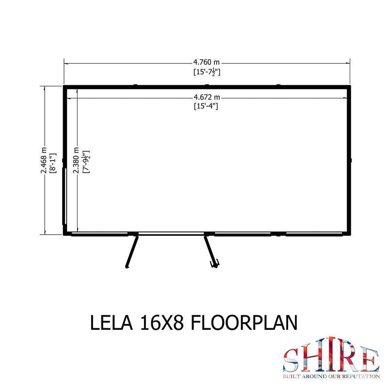 Lela Pent Summerhouse 16'x8' in T&G