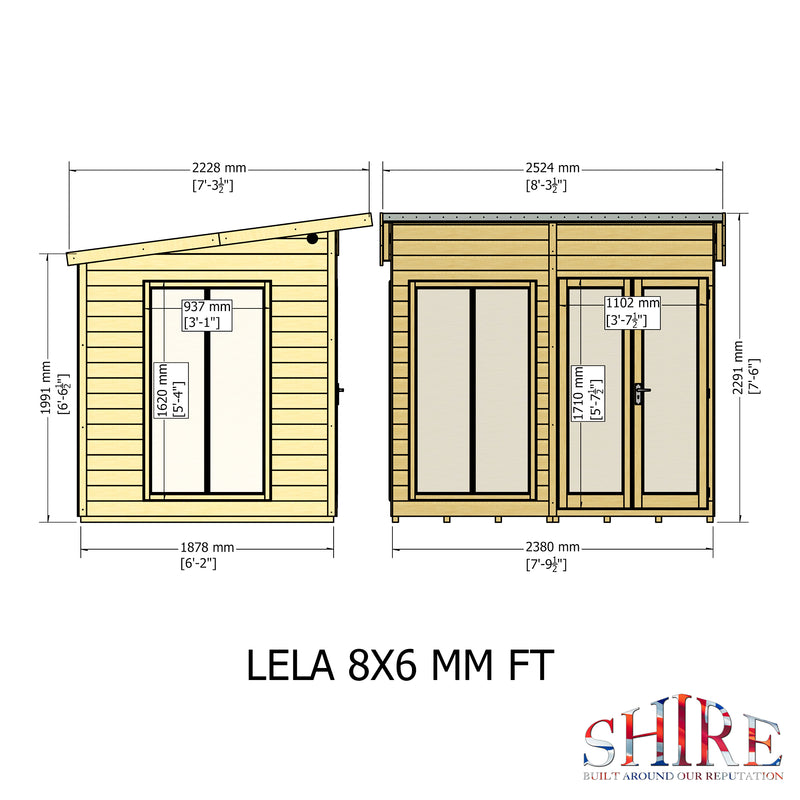 Lela Pent Summerhouse 8'x6' in T&G