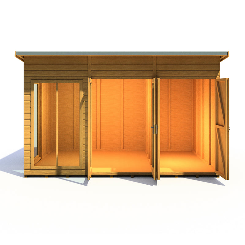 Lela Pent Summerhouse 12'x8' in T&G - Including 4ft Storage