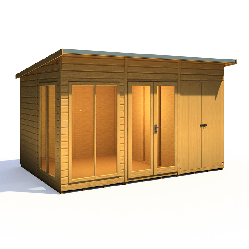 Lela Pent Summerhouse 12'x8' in T&G - Including 4ft Storage