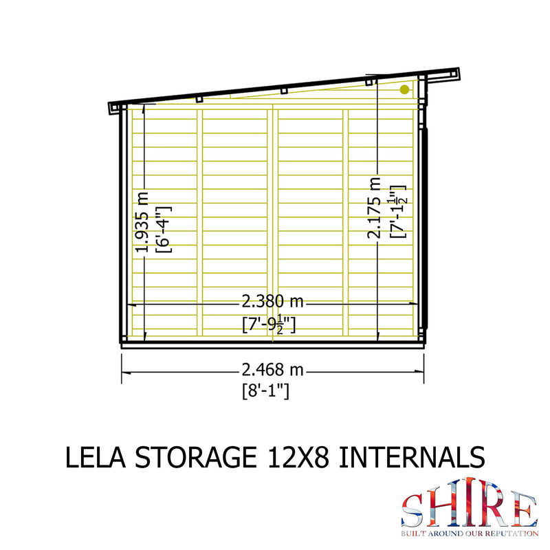 Lela Pent Summerhouse 12'x8' in T&G - Including 4ft Storage