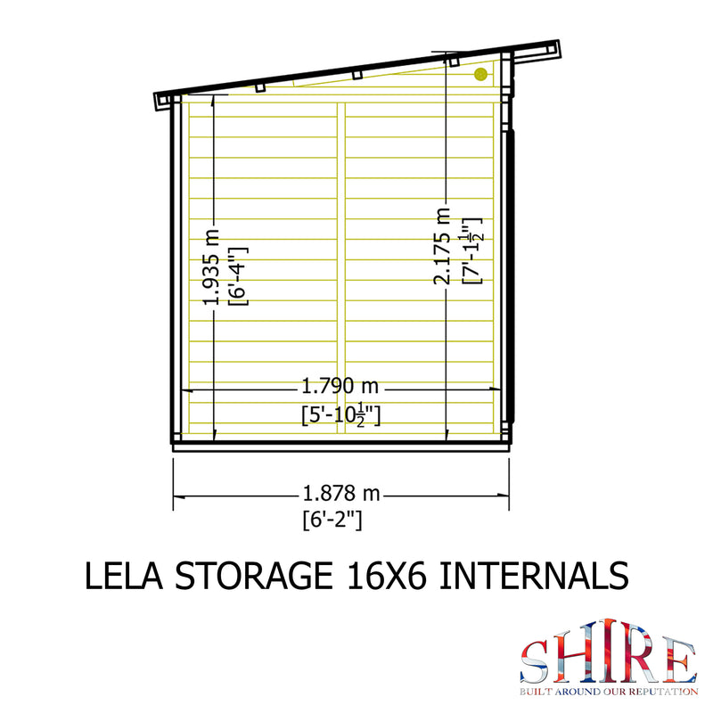 Lela Pent Summerhouse 16'x6' in T&G - Including 4ft Storage