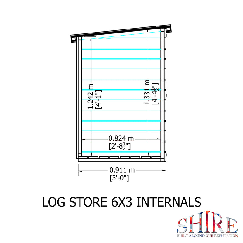 Large Heavy Duty Log Store 6'x3'