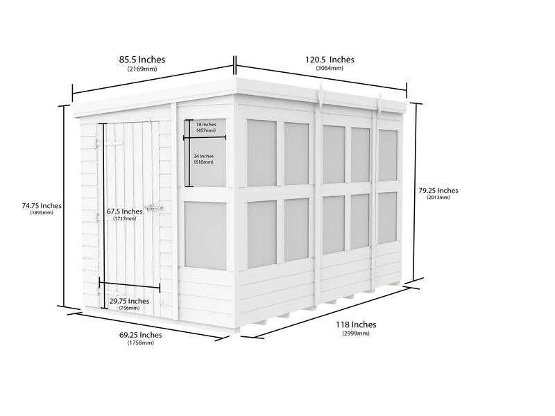 Sheds DIY - 10'x6' Pent Potting Shed