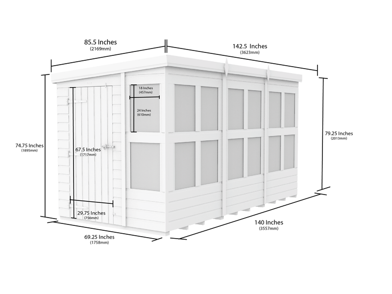 Sheds DIY - 12'x6' Pent Potting Shed