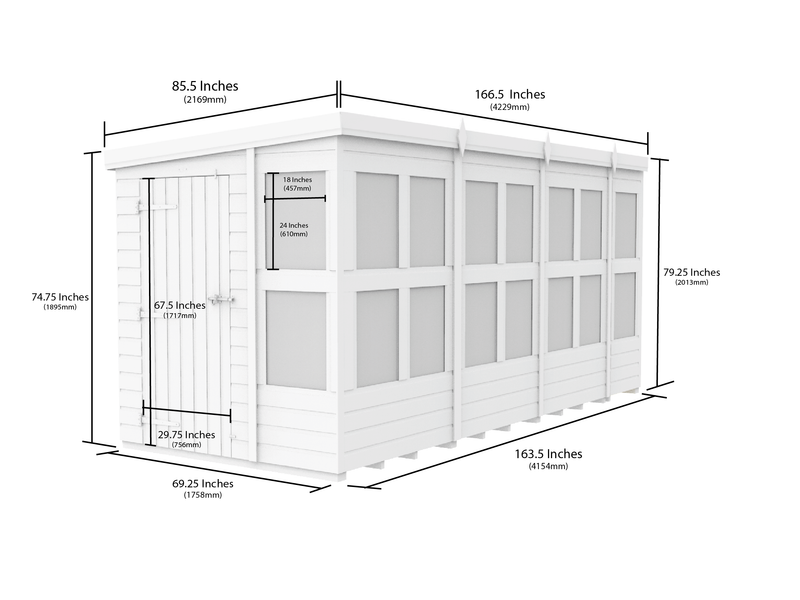 Sheds DIY - 14'x6' Pent Potting Shed