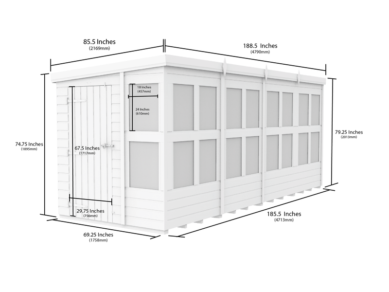 Sheds DIY - 16'x6' Pent Potting Shed