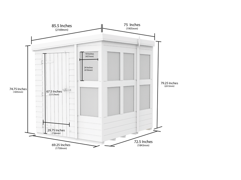 Sheds DIY - 6'x6' Pent Potting Shed