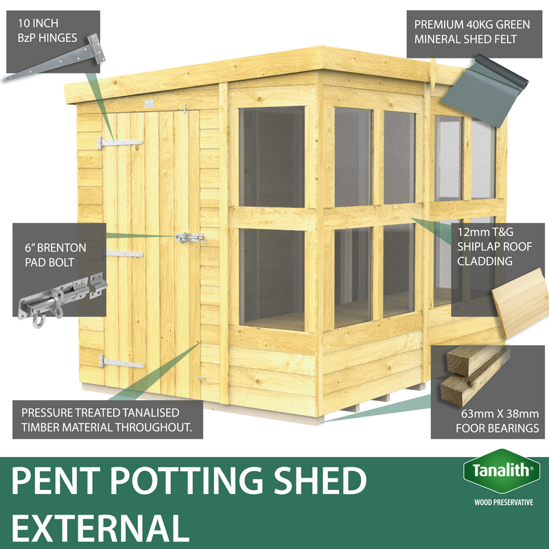 Sheds DIY - 16'x6' Pent Potting Shed