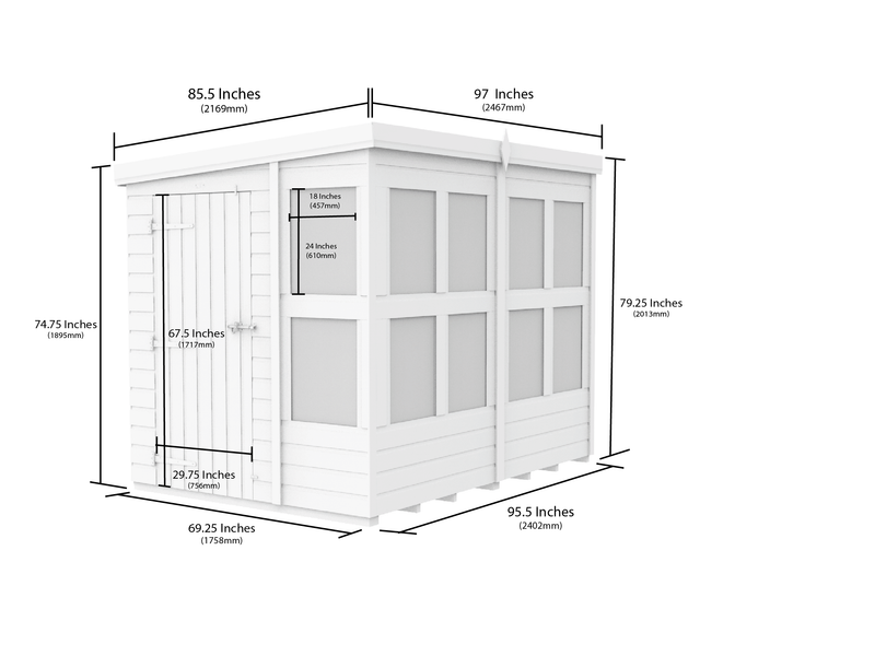 Sheds DIY - 8'x6' Pent Potting Shed
