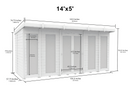 Sheds DIY - Full Height Window Pent Summerhouse - 5ft Deep - Various Size Variations Available