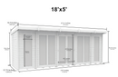 Sheds DIY - Full Height Window Pent Summerhouse - 5ft Deep - Various Size Variations Available