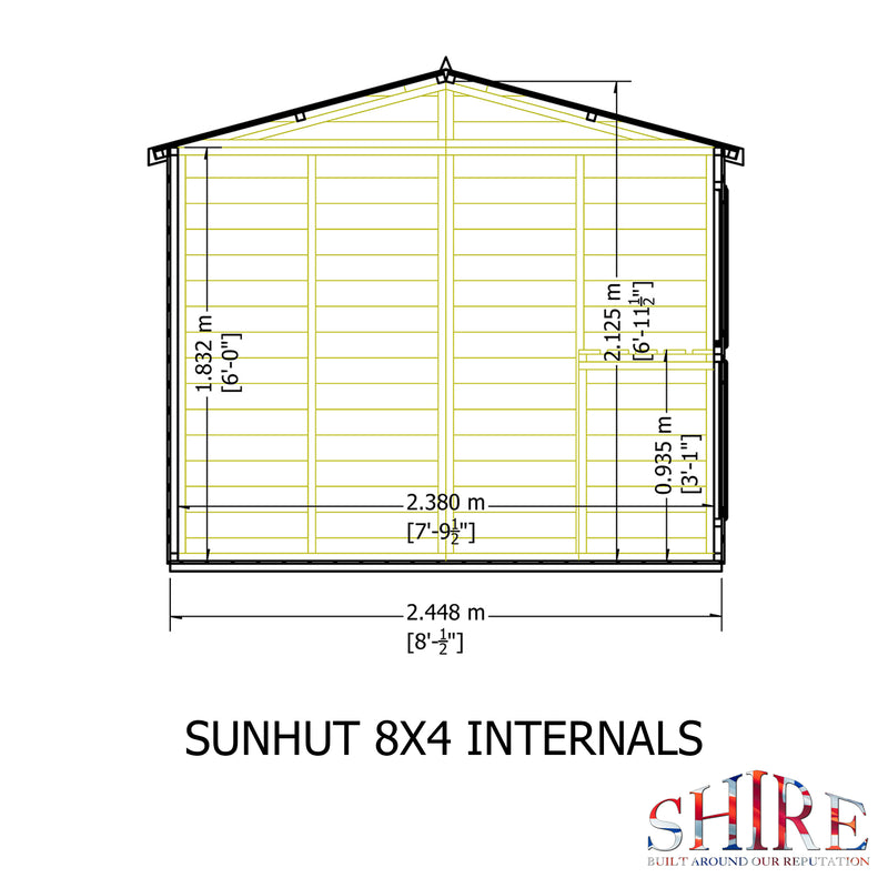 Sun Hut Potting Shed 8'x4'