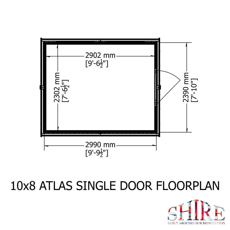 Goodwood Atlas (10' x 8') Professional Tongue and Groove Apex Shed