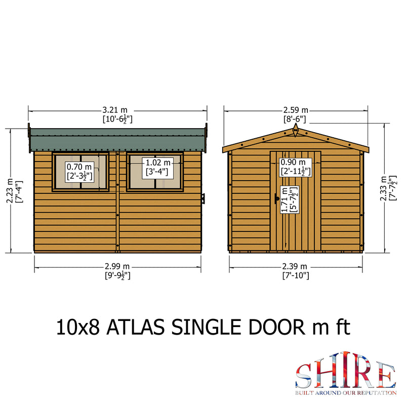 Goodwood Atlas (10' x 8') Professional Tongue and Groove Apex Shed