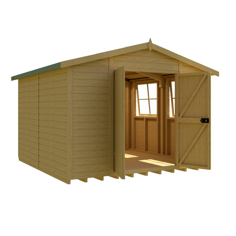 Goodwood Bison Workshop (10' x 10') Professional Tongue and Groove Apex Shed