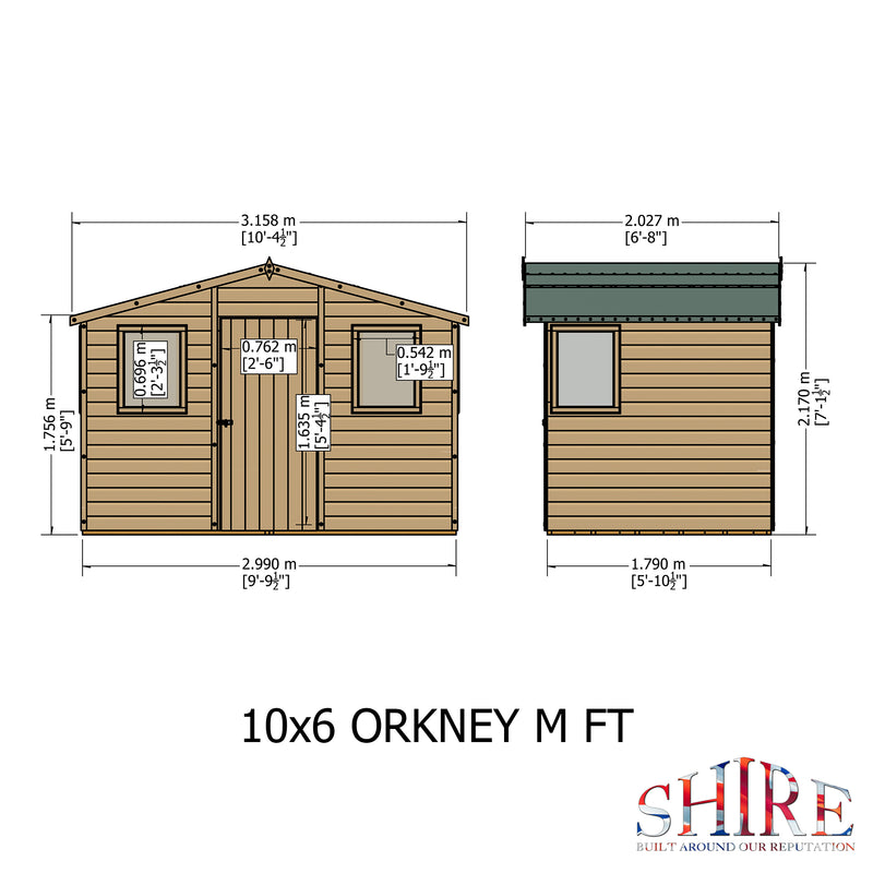 Orkney (10' x 6') Professional Storage Shed