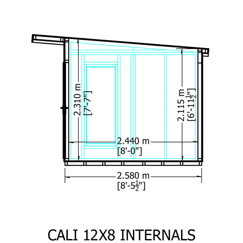 Cali 12'x 8' Pent Home Office